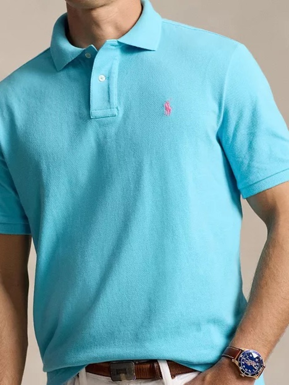 Ralph Lauren Light Aqua Polo with Pink Pony